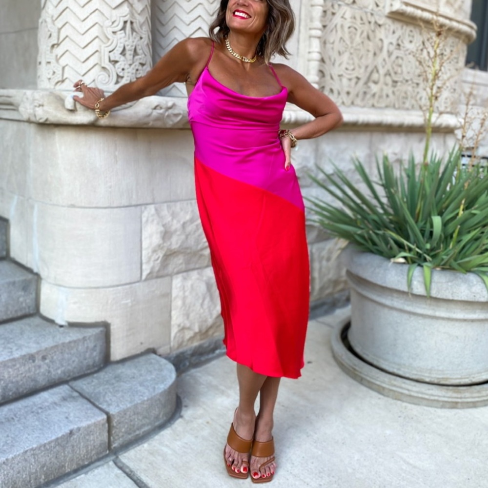 CUSHNIE nwt glamorous dress asymmetrical red pink target collab sold out gown